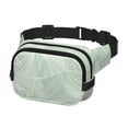 thumbnail image 3 of The Double-Layer Waist Bag Features A 6.3×9.1×2.8in Nylon Zipper And A Pull With A Zipper Compartment Lightseagreen Geometric Lines_3, 3 of 8