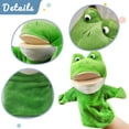 thumbnail image 3 of Hopearl Frog Hand Puppet Plush Animal Toys with Open Movable Mouth Interactive Storytelling Teaching Puppet Theater Gift for Kids Boys Girls, 3 of 5