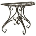thumbnail image 2 of SAFAVIEH Annalise Outdoor Patio Semi-Circle Accent Table, Rustic Brown, 2 of 5