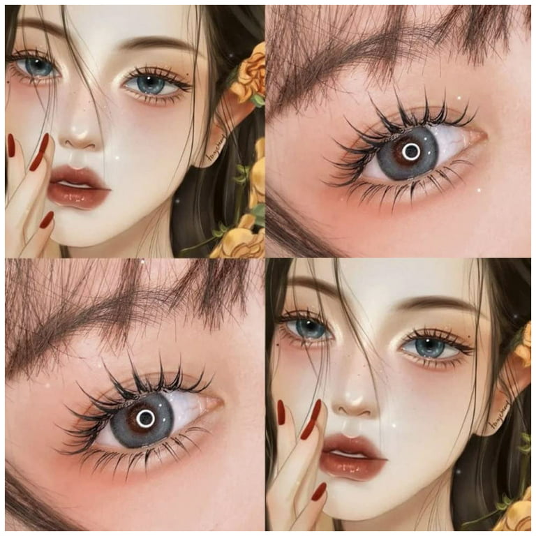 Manga Lashes Pointed Cat Eye Lashes, Natural Look Anime False Eyelashes  Individual Wispy Korean Makeup Eyelashes Clusters, Asian Chinese Japanese Fake  Eyelashes - Temu