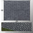 thumbnail image 2 of Waterproof Outdoor Rug 8x10 ft, Plastic Reversible Rug, Modern Area Rug, Large Floor Mat for Outdoors, RV, Patio, Backyard, Deck, Picnic, Beach, Camping (8' x 10', Black Grey Lattice), 2 of 6