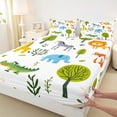 thumbnail image 3 of Castle Fairy Kawaii Giraffe Elephant Zebra Fox Twin Sheet Sets,Cartoon Wildlife Bedding, 3 of 7