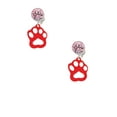 thumbnail image 2 of Delight Jewelry Acrylic Small Paw Red Pink Crystal Clip on Earrings, 2 of 5