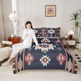 thumbnail image 4 of Homewish Hippie Aztec Female Bedding Comforter Set, Vintage Western Navy Triangle Twin Comforter Sets, Bohemian Mandala Theme Reversible Bedding Set, Ultra Soft Bedroom Decor, 2-Piece, 4 of 8