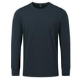 thumbnail image 2 of Tawop Shirts for Men Crew Neck Long Sleeve Workout Casual Dark Blue L, 2 of 9