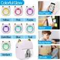 thumbnail image 3 of Mini impresora de pegatinas de bolsillo, impresora térmica sin tinta con luz RGB, 10 rollos de papel térmico, para fotos, notas y recordatorios, color blanco., 3 of 7