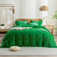 thumbnail image 1 of Cotton Duvet Cover Queen Size Pinstriped Comforter Cover with Button Washed Cotton Breathable Soft Solid Bedding Set Duvet Cover ×in & Pillowcases (NO Comforter), 1 of 8