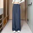 thumbnail image 2 of Audhol Work Pants Women, Women Casual Solid Pant Leggings Pants Loose Wide Leg Pants Suit Pants Pull on Pants for Women Navy 2XL, 2 of 4