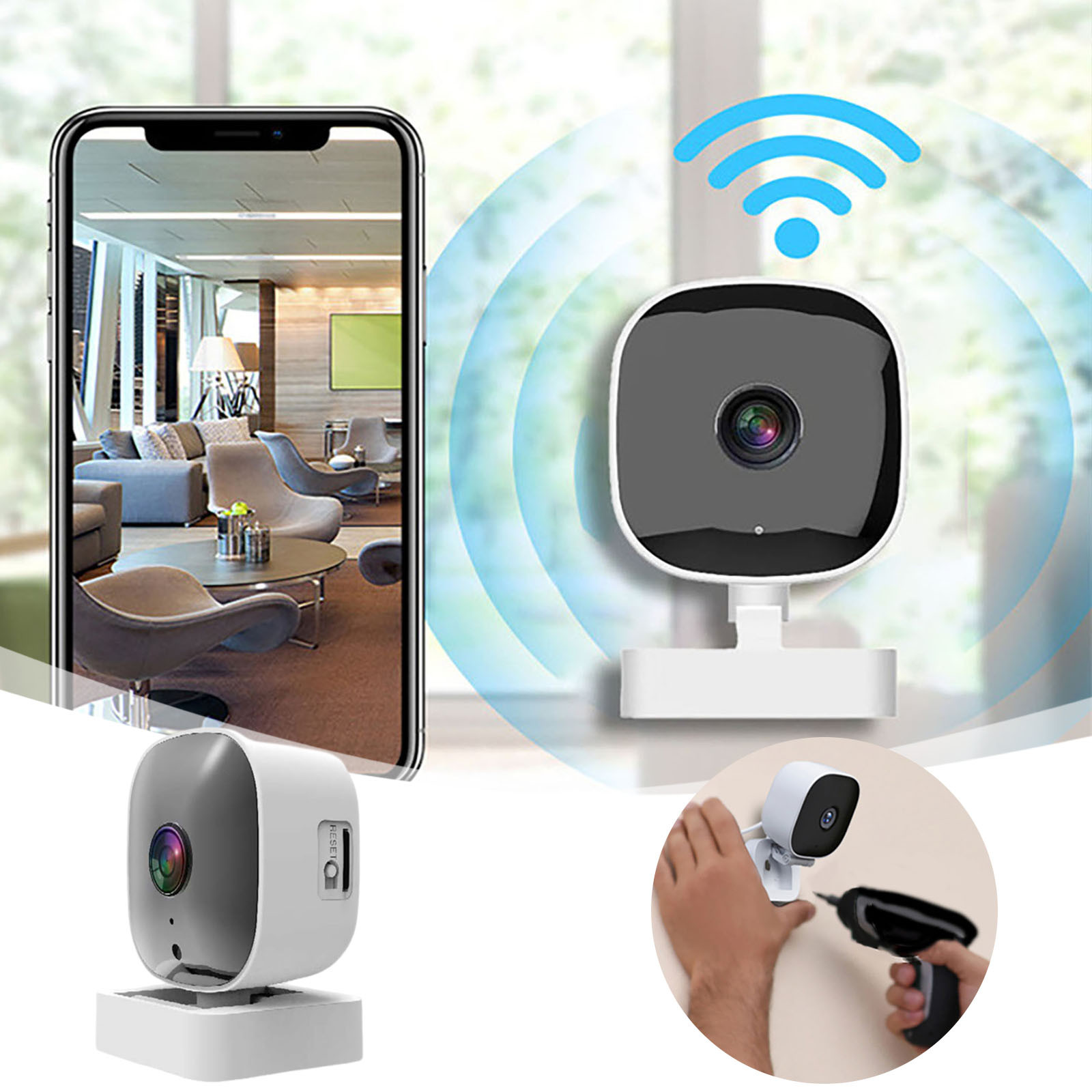 BotaniNest 2K Camera With Color Night 24/7 Recording & Smart Alerts 2.4G WiFi Indoor Camera For Home Yard Garden Farm Easy Install