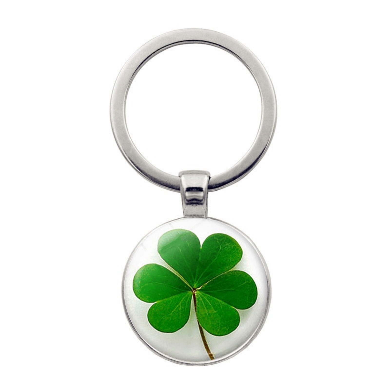 12PCS Lucky Clover Keychain Crystal Glass Pendant Accessories Graduation Gift Key Ring
