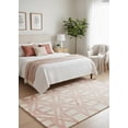 thumbnail image 2 of Geometric Hand-Tufted Wool Area Rug, Pink Trellis Pattern, 8' x 11', Soft Durable Non-Slip Carpet for Living Room Bedroom Office, 2 of 3