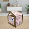 thumbnail image 3 of Cupcake Pet House, Doodle Strawberry Baked Goods Butter Cream Desserts Cake Design, Outdoor & Indoor Portable Dog Kennel with Pillow and Cover, 5 Sizes, Pale Pink Peach Pink, by Ambesonne, 3 of 5
