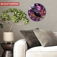 thumbnail image 5 of Round Decorative Clock: Raven  Hallo-ween Glass Wall Clock, Colorful Crow Black Bird Wall Clock  for Homes, Bars, Offices, Man Caves, Garages, And Living Rooms .Also Makes A Great Gift. Style 12×12in, 5 of 8