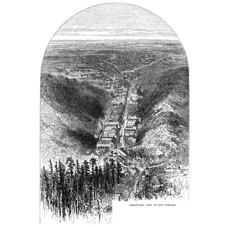 Arkansas: Hot Springs. /Nbird'S-Eye View Of Hot Springs, Arkansas. Line