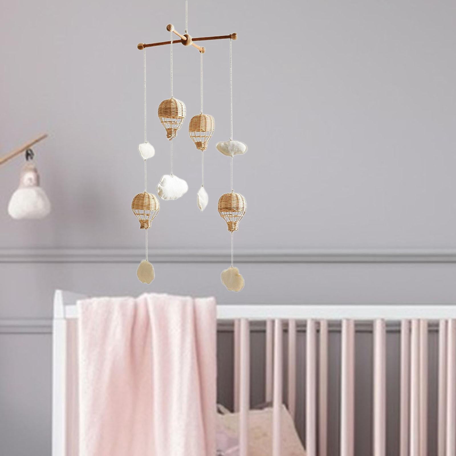 Dualoai Mobile for Crib Decorating Hanging Play Rattan Hot Air Balloon Pendant for