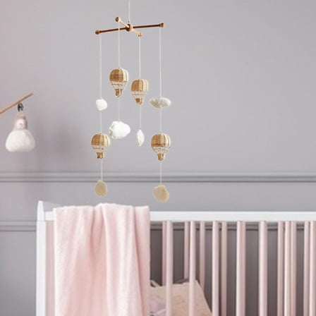 Vaveren Baby Mobile for Crib,Rattan Hot Air Balloon Pendant , Ornament Decoration for Babies, Home Children's Room ,Girls Boys