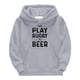 thumbnail image 2 of Gibobby Sudadera con capucha para adolescentes al fútbol americano, regalo deportivo, jugador de Rugby Vintage, deportes Retro, de Rugby para niños y niñ(Gris, 3-4 Años), 2 of 3