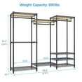 thumbnail image 5 of VIPEK V5L Garment Rack with Dimmable LED Lights, Heavy Duty 890LB Capacity Clothing Rack, 8-Shelf Freestanding Wardrobe with Adjustable Shelves, Black, 5 of 11