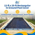thumbnail image 2 of Blue Wave 12' x 20' Rectangular Above Ground Leaf Net Pool Cover, 2 of 7