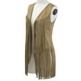 thumbnail image 6 of Winter Jackets for Women, Women Autumn Winter Suede Ethnic Sleeveless Tassels Fringed Vest Cardigan, 6 of 9