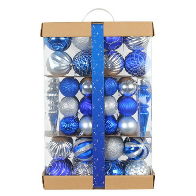 74 piezas de bolas de Navidad de colores variados para decoración navideña, bolas colgantes para árbol de Navidad B