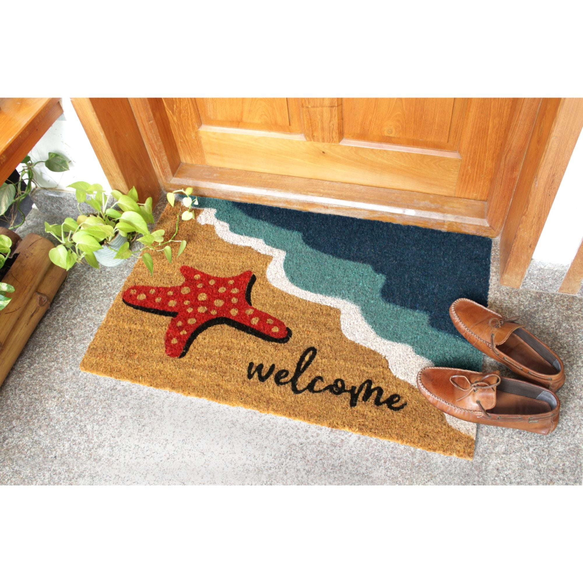 Rugsmith Multi Machine Tufted Starfish Welcome Doormat, 18" x 30"