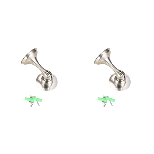 Toystoory Tope de puerta de acero sin perforaciones, a prueba de viento, antioxidante, tope de puerta resistente al agua, herrajes para muebles Color Acero 2piezas
