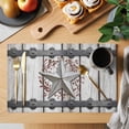 thumbnail image 2 of Texas Star Retro Placemats Set of 8 Brown Wooden Vintage Berry Place Mats Indoor Wipeable Table Mats Washable Cloth Dining Table Placemats for Kitchen Holiday Party Home Decor 13x19 Inch, 2 of 9