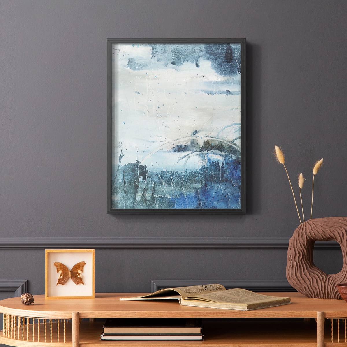 Coastal Seas II Framed Print in Black Solid Wood Framed Print No Nail Hanging