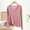 Pink, variant on Winter Blouses Silk Fitted Casual Basic Shirts V-Neck Pullover Long Sleeve Fashion Tops