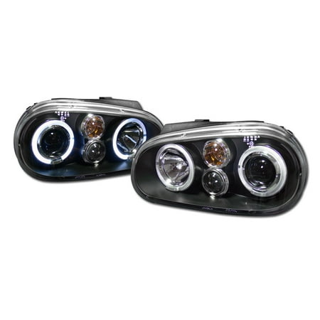 RL Concepts BLK DRL HALO RIMS PROJECTOR HEAD LIGHTS LAMPS SIGNAL 1999-2006 VW GOLF GTI