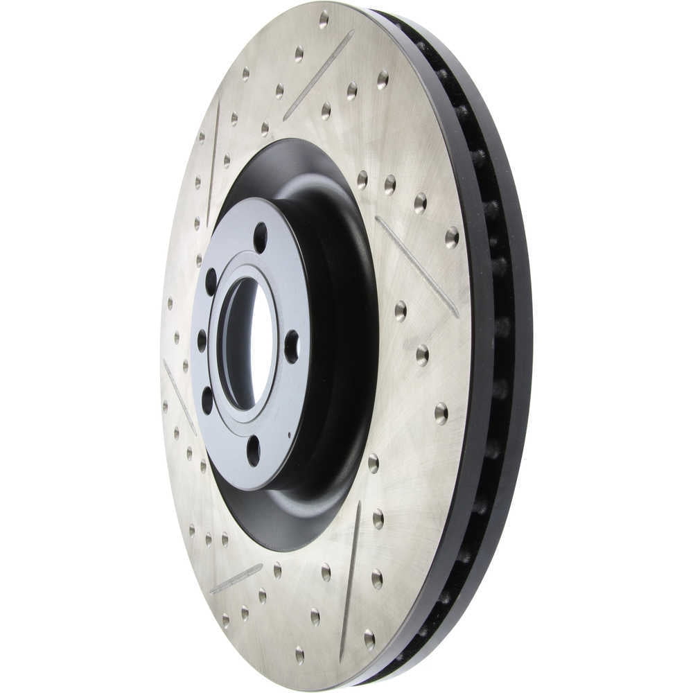 StopTech 127.33087R Sport Drilled & Slotted Brake Rotor; Front Right, European style brake pad