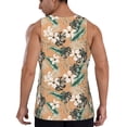 thumbnail image 3 of Xecao Tropical Leaves Flower Men's Tank Top Workout Quick Dry Sleeveless Gym Jogging Muscle Shirts Summer Swim Beach Tops, 3 of 9