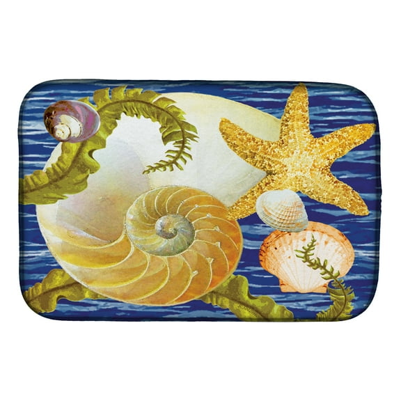 Cut Nautilus And Starfish Dish Drying Mat