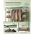thumbnail image 3 of SONGMICS Closet Wardrobe, Portable Closet, Clothes Rail, Clothes Storage Organizer, Gray, 3 of 5