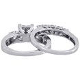 thumbnail image 4 of 14K White Gold Solitaire Diamond Bridal Set Engagement Ring + Wedding Band 2 Ct, 4 of 5