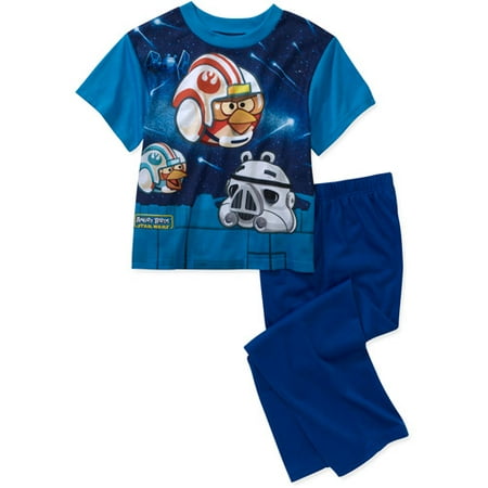 Star Wars Angry Birds Boys' 2 Piece Front and Back Pajama Set