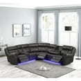 thumbnail image 2 of Aviator Modern Style Recliner Sectional Sofa made with Wood in Gray, 2 of 6