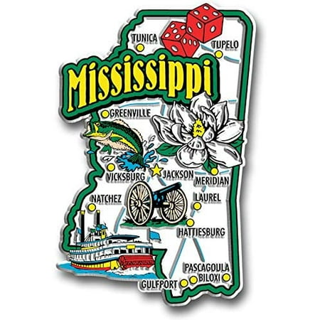 

Mississippi Jumbo State Magnet by Classic Magnets Collectible Souvenirs Made in The USA