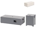 thumbnail image 4 of Walsunny 43" Propane Fire Pit Table 50,000 BTU Outdoor Gas Fire Table , Rectangular Patio Fire Pit Table with Hidden Tank Storage Waterproof Cover, Outdoor Coffee Table with Lid,Gray, 4 of 8