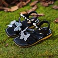 thumbnail image 2 of Ymyiu Toddler Sandals Girl Sandals for Girls Breathable Open Toe Flower Sandals with Rubber Sole Indoor Outdoor Beautiful Summer Shoes for Little Big Kids Size 12.5 (Black,Little Kids 12.5), 2 of 8