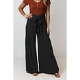 thumbnail image 2 of Pantalones De Pierna Ancha Vendaje De Cintura Alta Pantalones Drapeados Sueltos Casuales para Viajes De Yoga Negro L, 2 of 8