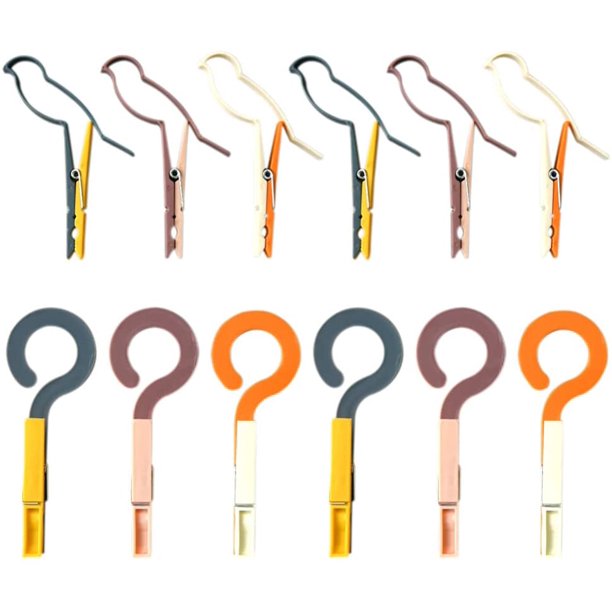 Clips de sellado de almacenamiento de alimentos Clip de sellado de alimentos con forma de gancho de pájaro abrazadera de sellado de humedad pinza de ropa, 12 Uds Namotu ZJWJ271