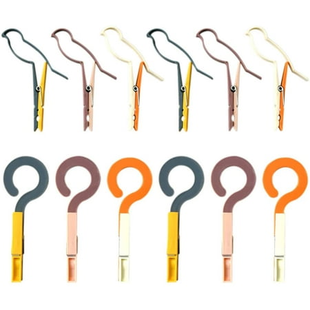 

12Pcs Food Storage Sealing Clips Bird Hook Shape Snack Food Sealing Clip Moisture Sealing Clamp Clothespin for Food Saver Kitchen Snack Tool Assorted Color