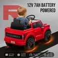 thumbnail image 5 of 12V Ride on Cars with Remote Control, Licensed Ford F 150 Raptor Powered Ride on Toys with Bluetooth, Radio, LED Light, 4 Wheels Suspension, Kids Cars Electric Vehicles for Boys Girls Ages 3-6, Red, 5 of 9