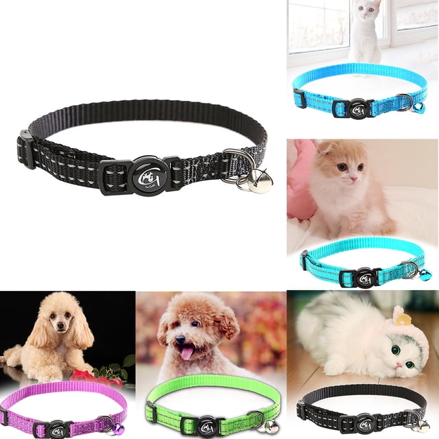Collier Réfléchissant pour Chat avec Ceinture de Cou en Bell; Collier en Nylon pour Animaux de Compagnie