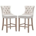 thumbnail image 6 of Aukfa 27.2" Upholstered Bar Stools Set of 2 Counter Height Bar Chairs with Backrest, Beige, 6 of 8