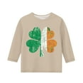 thumbnail image 4 of Lovzfmll Boys & Girls St. Patrick's Day Print Top, Casual Three-Quarter Sleeve Tee, Shamrock Graphic Crew Neck Shirt for Kids 4-5 Years, 4 of 4