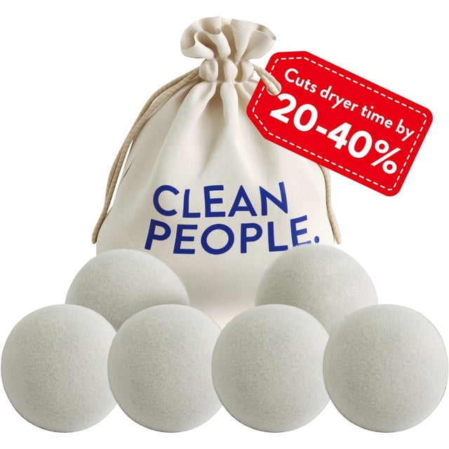 Bolas para secadora THE CLEAN PEOPLE, 6 unidades, lana de Nueva Zelanda