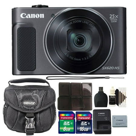 Canon PowerShot SX620 HS 20.2 MP 25X Optical Zoom Wifi / NFC Enabled Point and Shoot Digital Camera Black + 2017